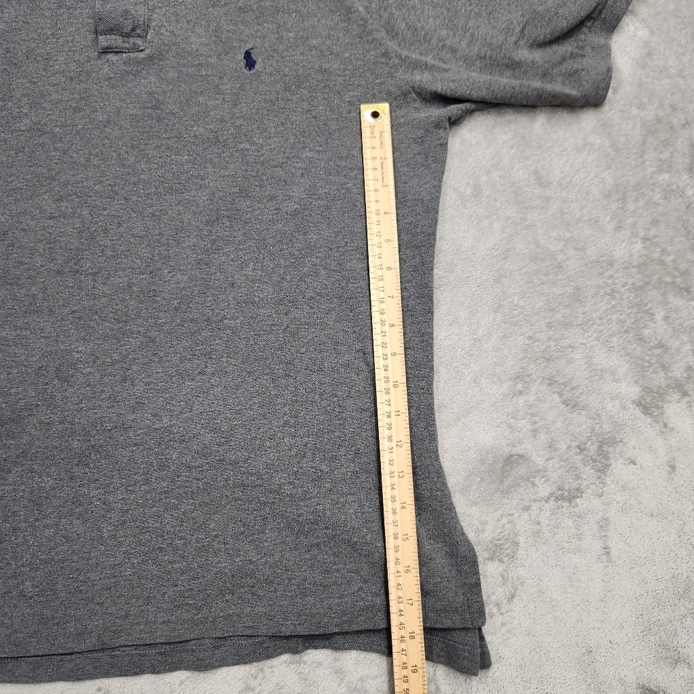 Polo Ralph Lauren Polo Shirt Mens Large Collared Rib Knit Embroidered Logo Gray - Picture 5 of 6